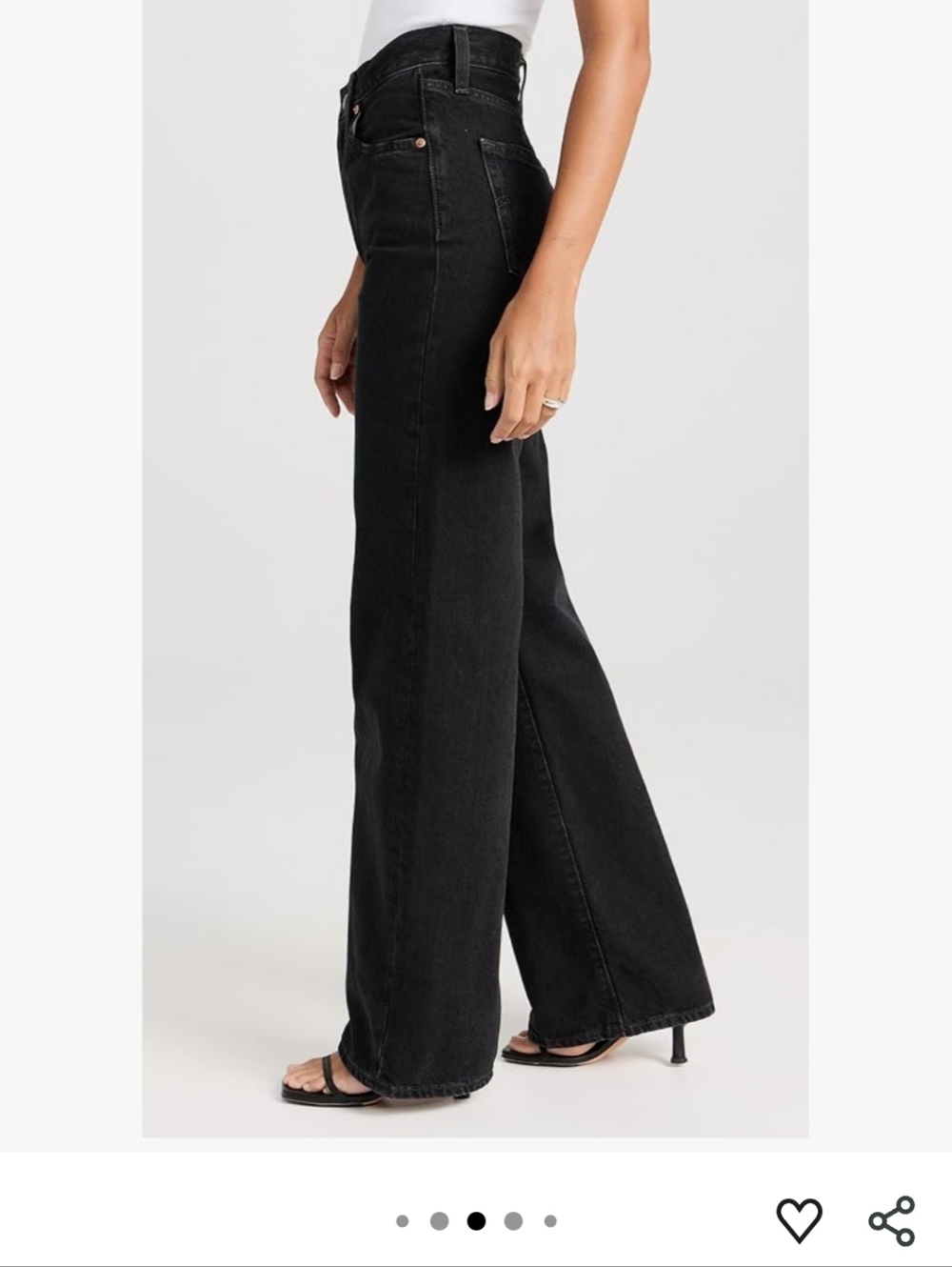 Levi's Black High-Rise Wide Leg Jeans - Picture 5 of 7